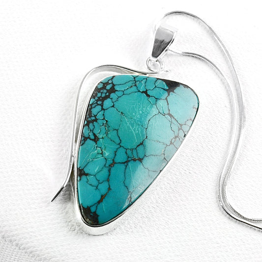 Dark Turquoise with Silver Pendant