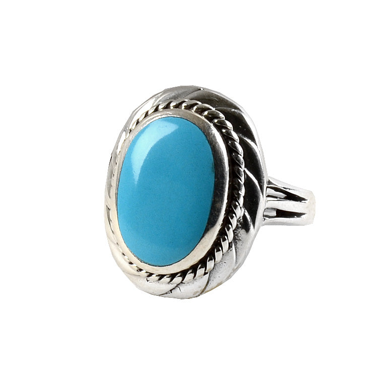 The Turquoise Oval in Sterling Silver Ring