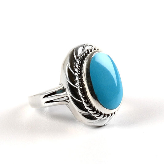 The Turquoise Oval in Sterling Silver Ring