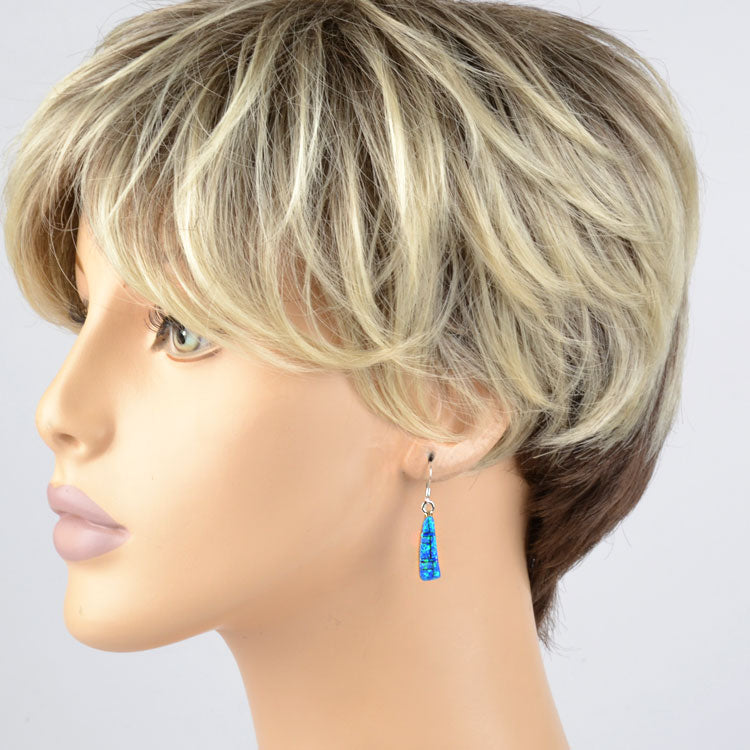 Blue Fire Opal Earrings