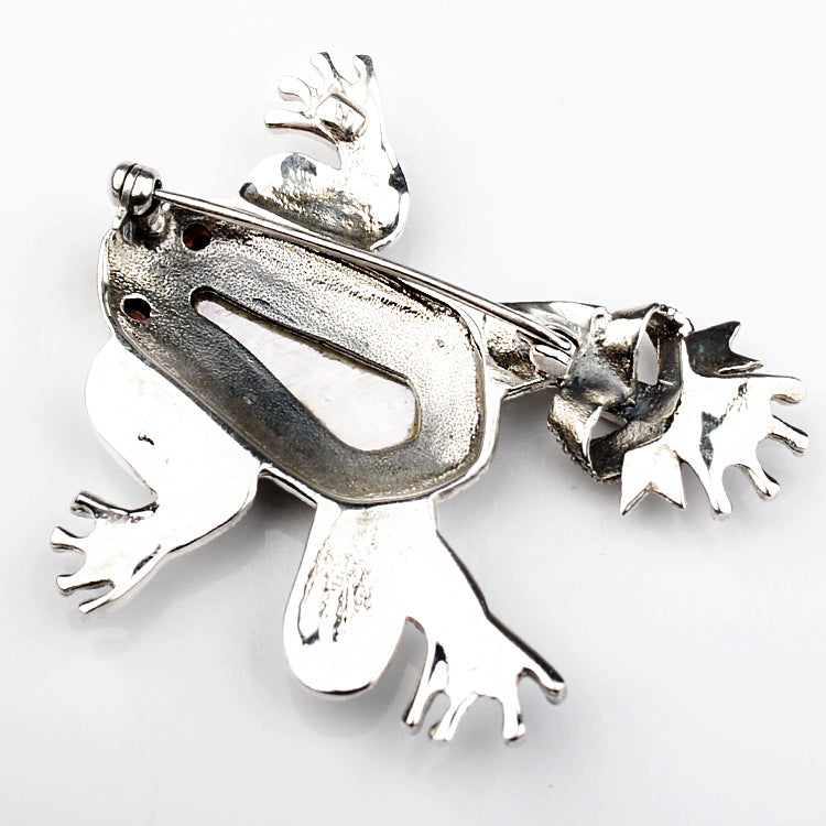 Marcasite Silver Prince Frog Pin