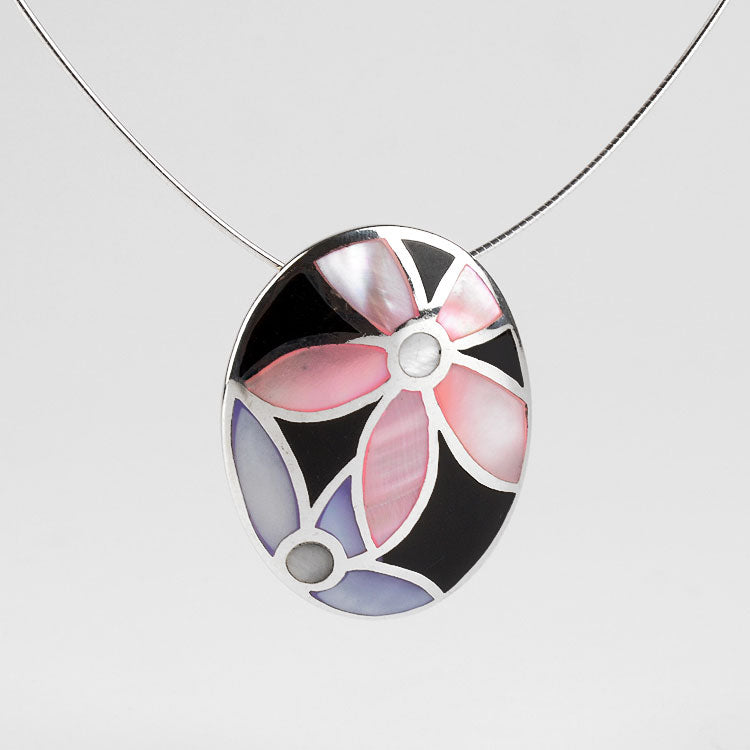 Mother of Pearl Inlay Pendant Necklace