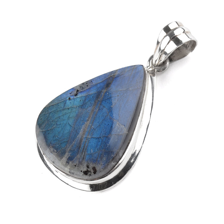 Blue Labradorite Silver Pendant