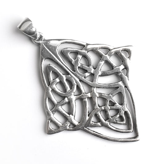 Diamond Shape Celtic Silver Pendant