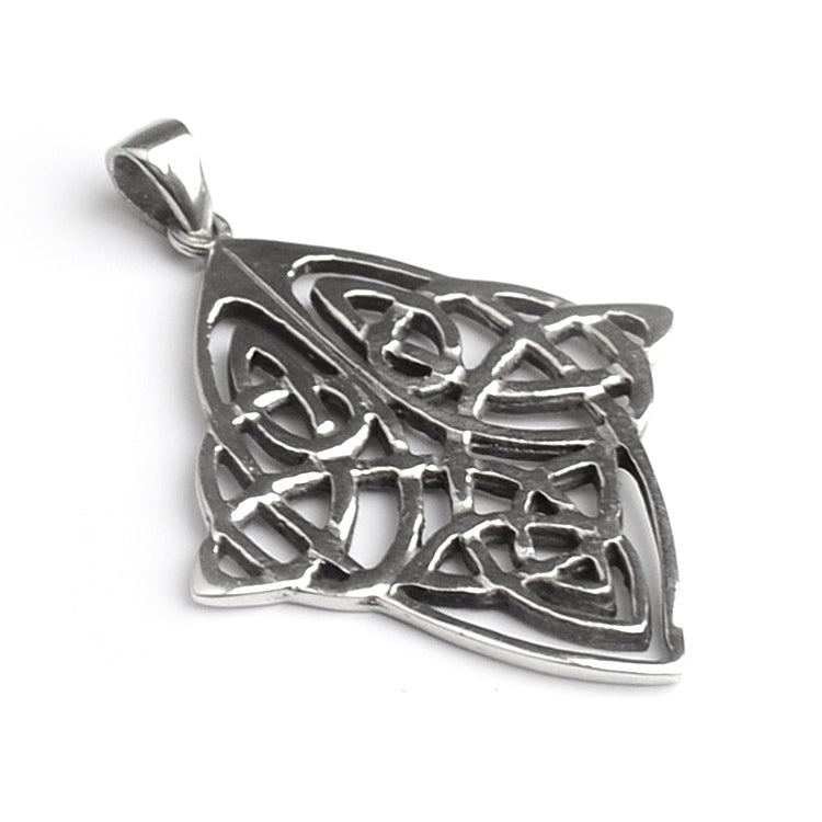 Diamond Shape Celtic Silver Pendant