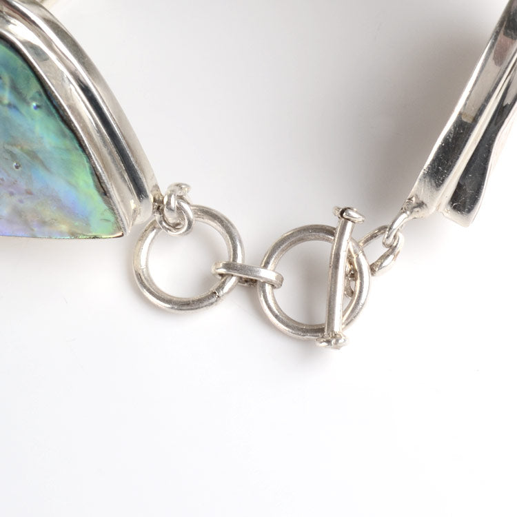 Abalone Shell Silver Toggle Bracelet