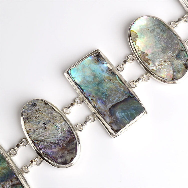 Abalone In Silver Toggle Bracelet
