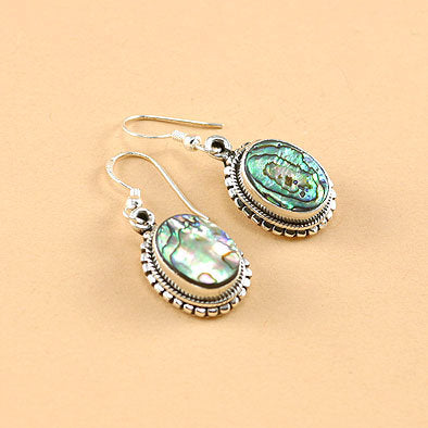 Abalone in Silver Earrings