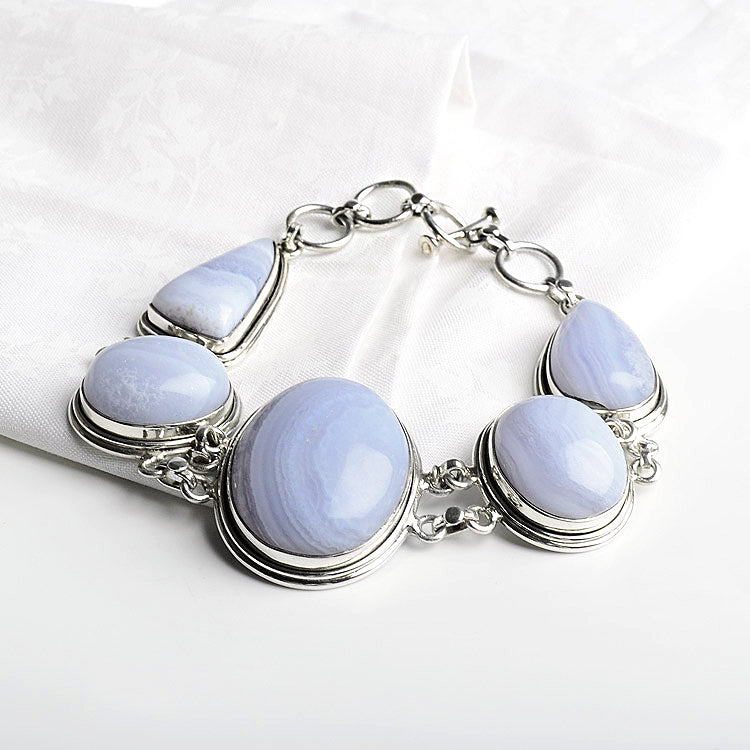 Blue Lace Agate Toggle Bracelet