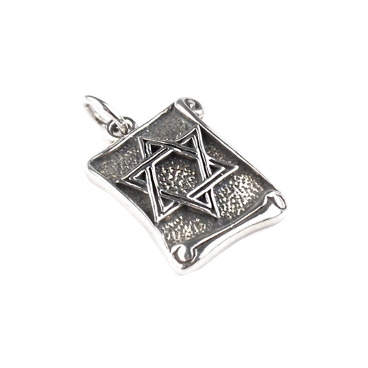 Sterling Silver Jewish Scroll Pendant