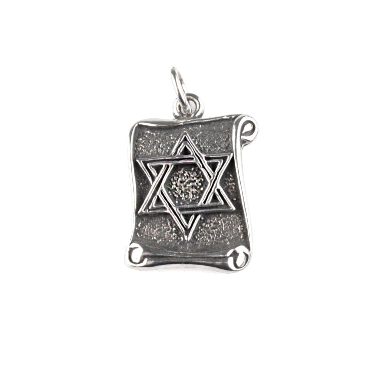 Sterling Silver Jewish Scroll Pendant
