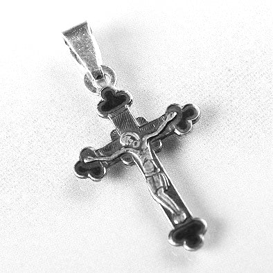 Oxidized Silver Crucifix Pendant