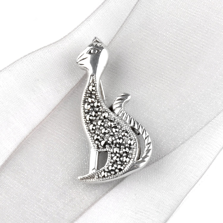 Sterling Silver Cat Pin