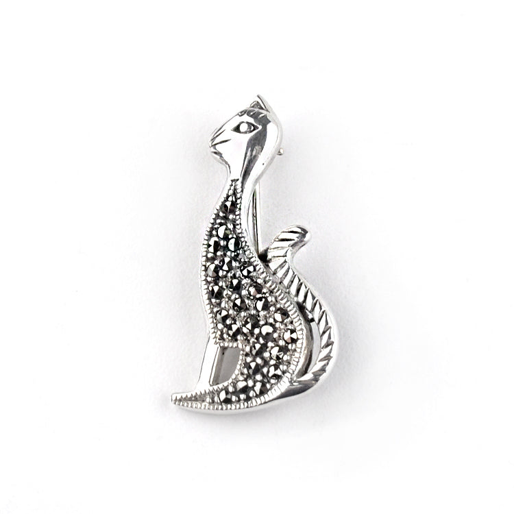 Sterling Silver Cat Pin