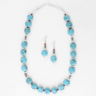 Turquoise Necklace & Earrings Set