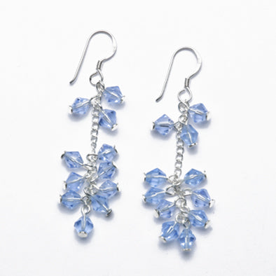 Light blue Crystal and Silver Earrings