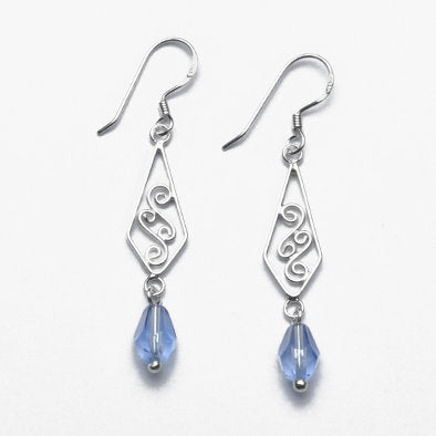 Crystal Earrings with Celtic Design
