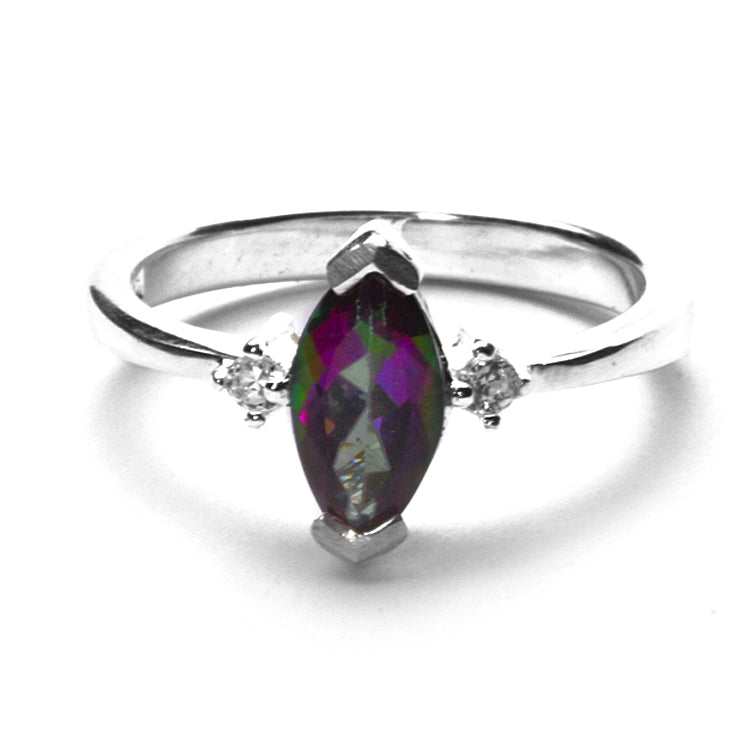 Sterling Silver Ring with Mystic Topaz