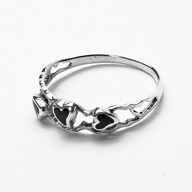 Onyx Hearts Ring