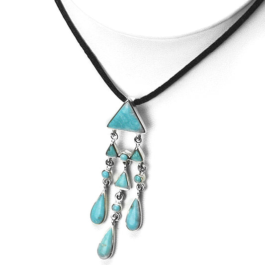 Unique Turquoise Pendant with Sterling Silver