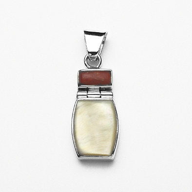 Mother of Pearl and Coral Pendant