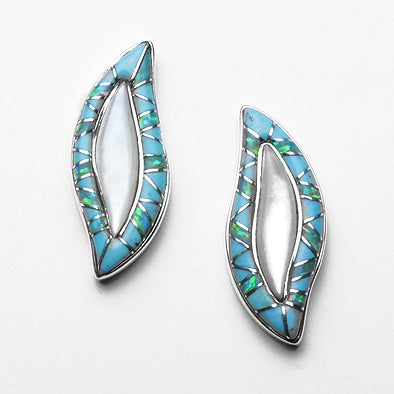 Turquoise & Mother of Pearl Southwest Earrings
