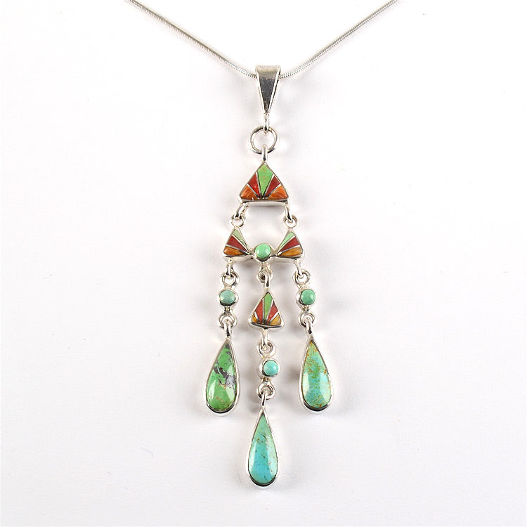 Turquoise Long Chandelier Pendant