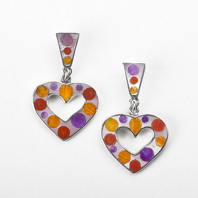 Beautiful Inlay Heart Earrings