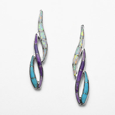 Mixed Stones Inlaid Earrings