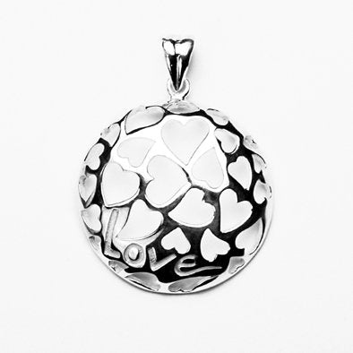 Hemisphere of Hearts Silver Pendant