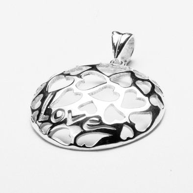 Hemisphere of Hearts Silver Pendant