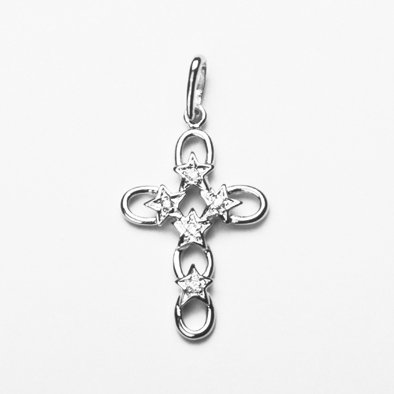 Heavenly Sterling Silver Cross Pendant