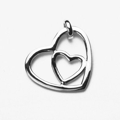 Heart in a Heart Sterling Silver Pendant