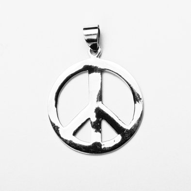 Classic Peace Sign Silver Pendant