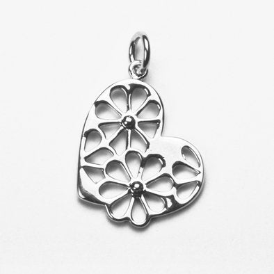 Heart of Flowers Sterling Pendant