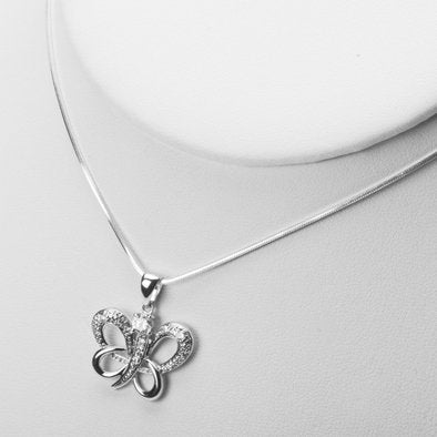 Crystal and Sterling Silver Butterfly Pendant