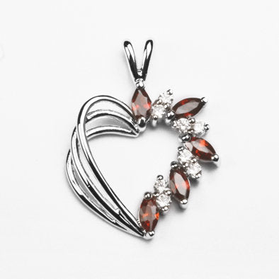 Sterling Heart Pendant with Austrian Crystals