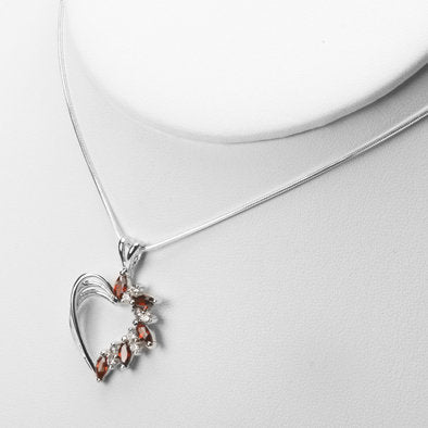 Sterling Heart Pendant with Austrian Crystals