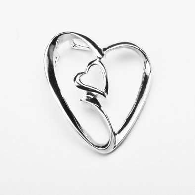 Two Hearts Together Forever Sterling Silver Pendant