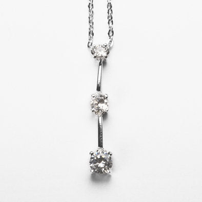 Sterling Silver Tri-Crystal Necklace