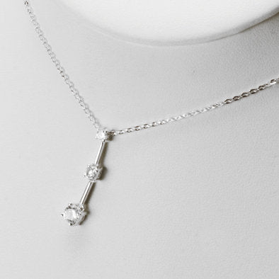 Sterling Silver Tri-Crystal Necklace