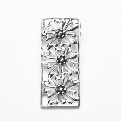 Three Flowers Sterling Silver Pendant
