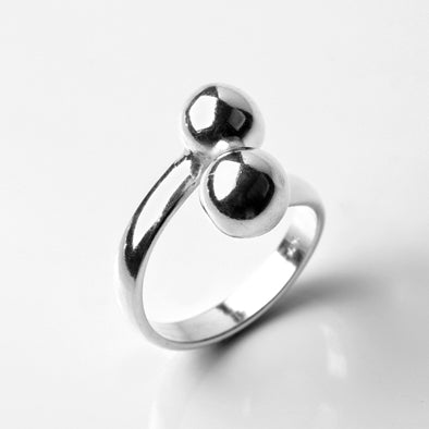 2 Silver Beads Ring