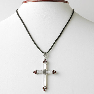 Ornate Mother-of-Pearl Cross Pendant