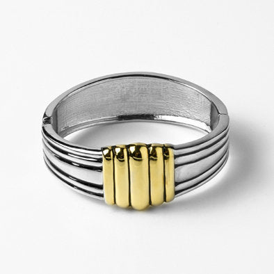 Two-tone Banded Cuff Bracelet