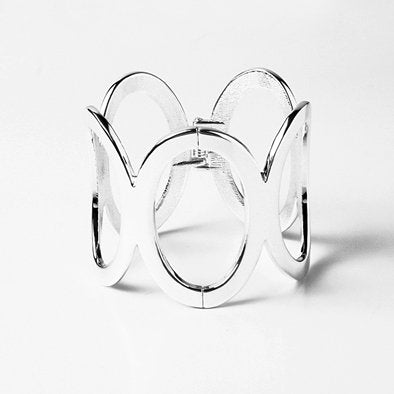 Giant Silver Ovals Fashion Bracelet