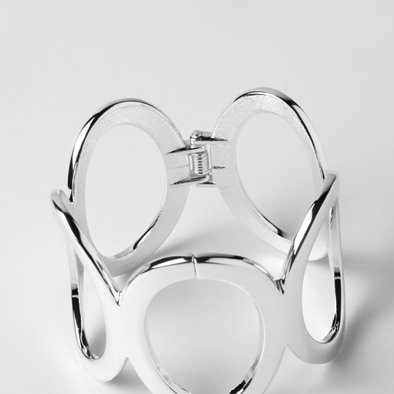 Giant Silver Ovals Fashion Bracelet