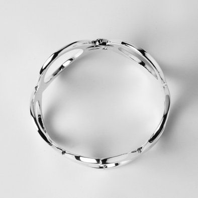 Giant Silver Ovals Fashion Bracelet