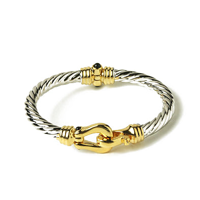 Two-tone Buckle Bangle Bracelet