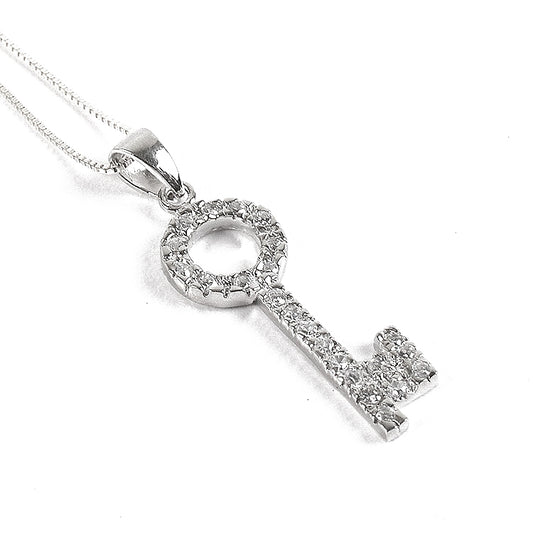 Glitter Key Pendant Necklace